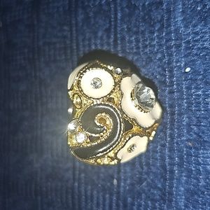 Vintage Heart-shaped rhinestones adjustable ring